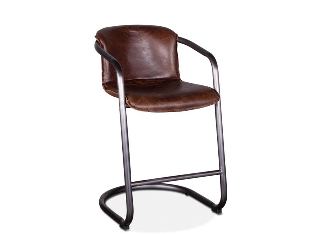 Home Trends & Design Portofino Leather Counter Chair Geisha Brown GPF-CC22-GEI