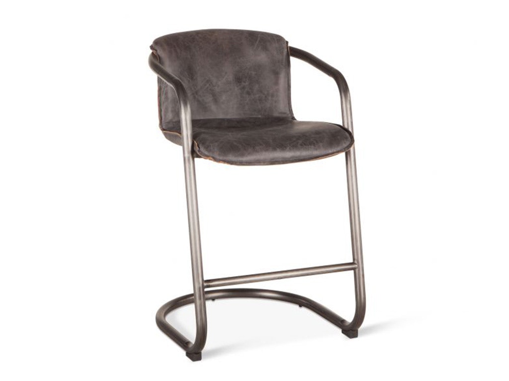 Home Trends & Design Portofino Leather Counter Chair Antique Ebony GPF-CC22AE