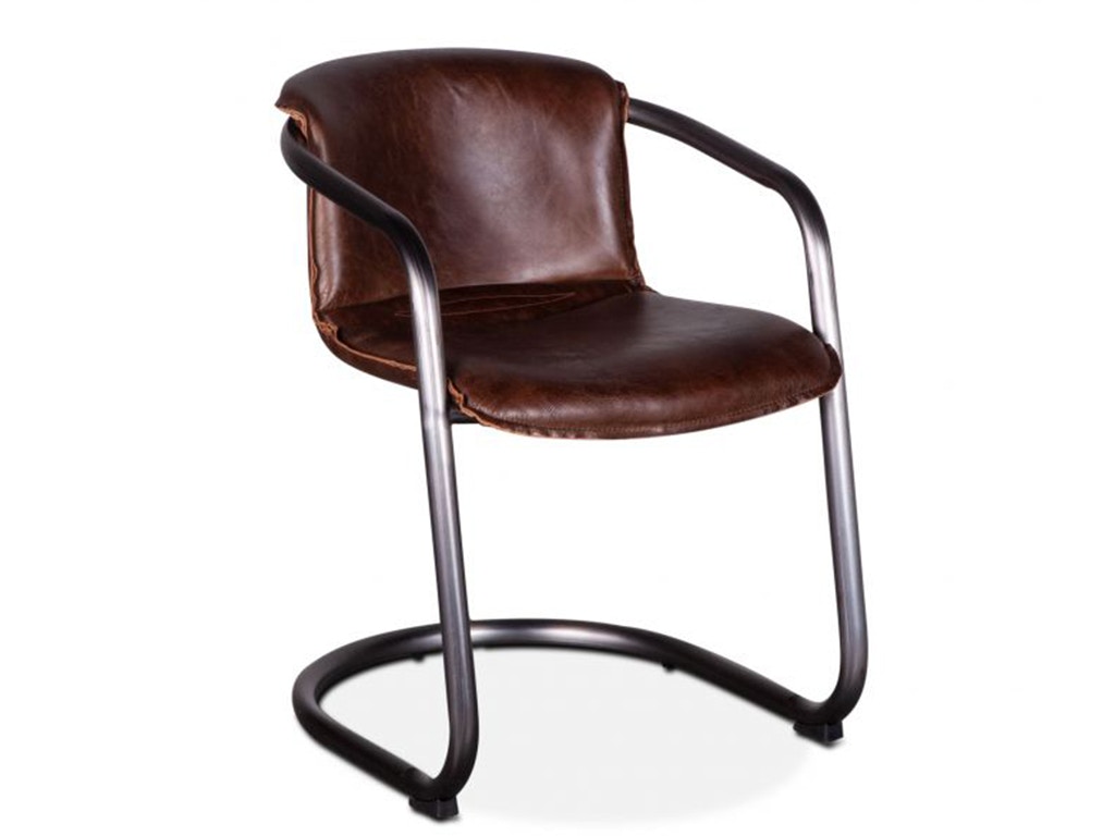 Home Trends & Design Portofino Leather Dining Chair Geisha Brown GPF-DC22-GEI