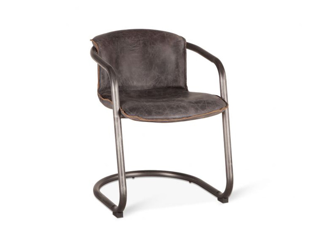 Home Trends & Design Portofino Leather Dining Chair Antique Ebony GPF-DC22AE