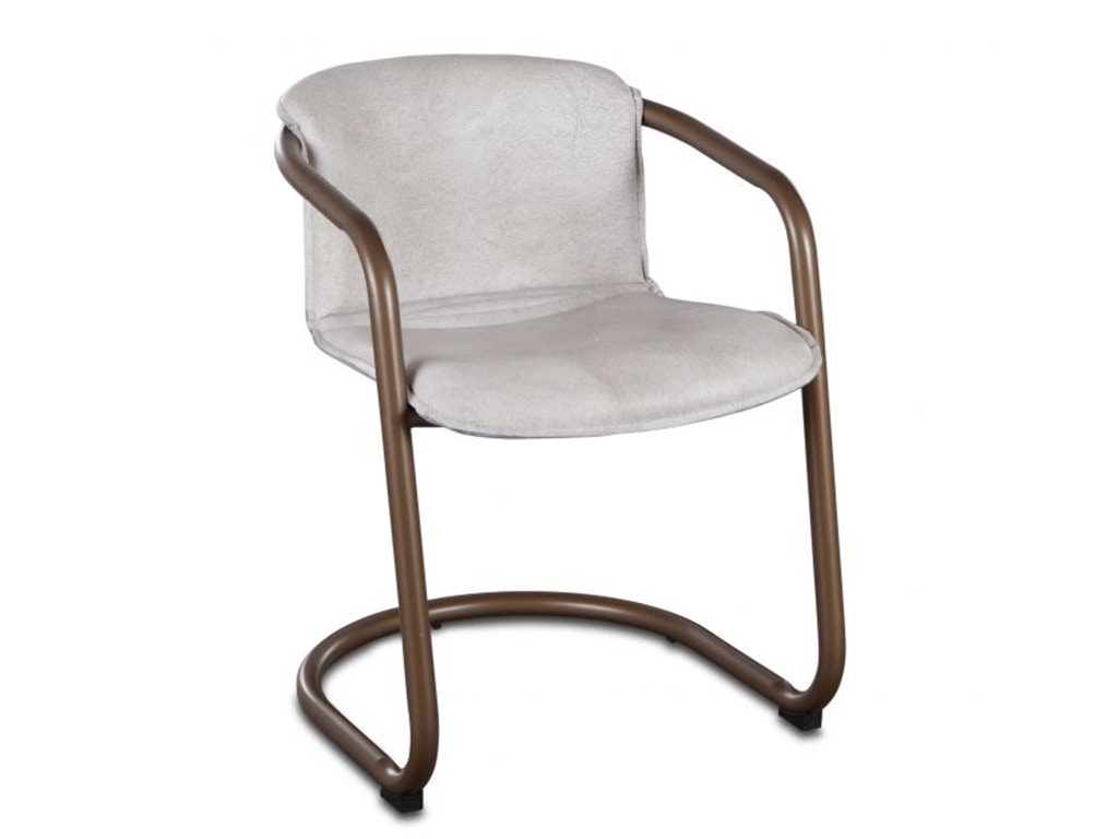 Home Trends & Design Portofino Leather Dining Chair Vintage White GPF-DC22VW