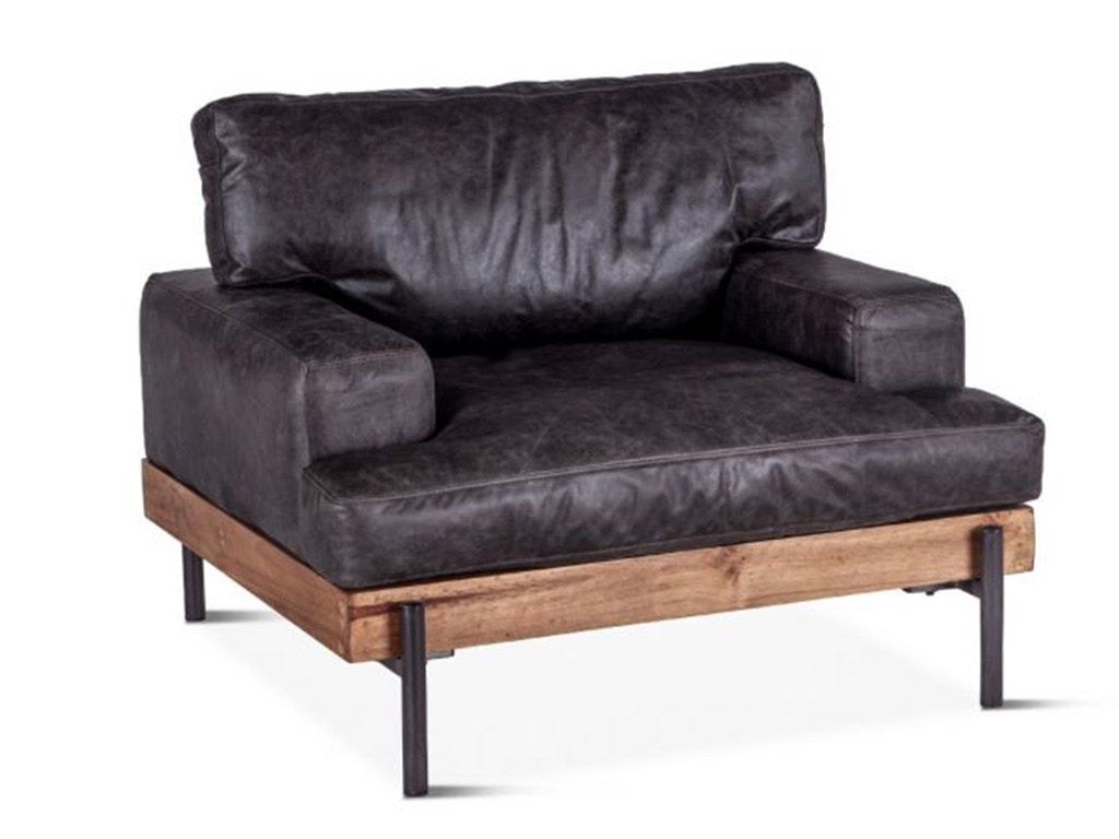 Home Trends & Design Portofino Leather Armchair Morocco Black GPF-IACH-MOR