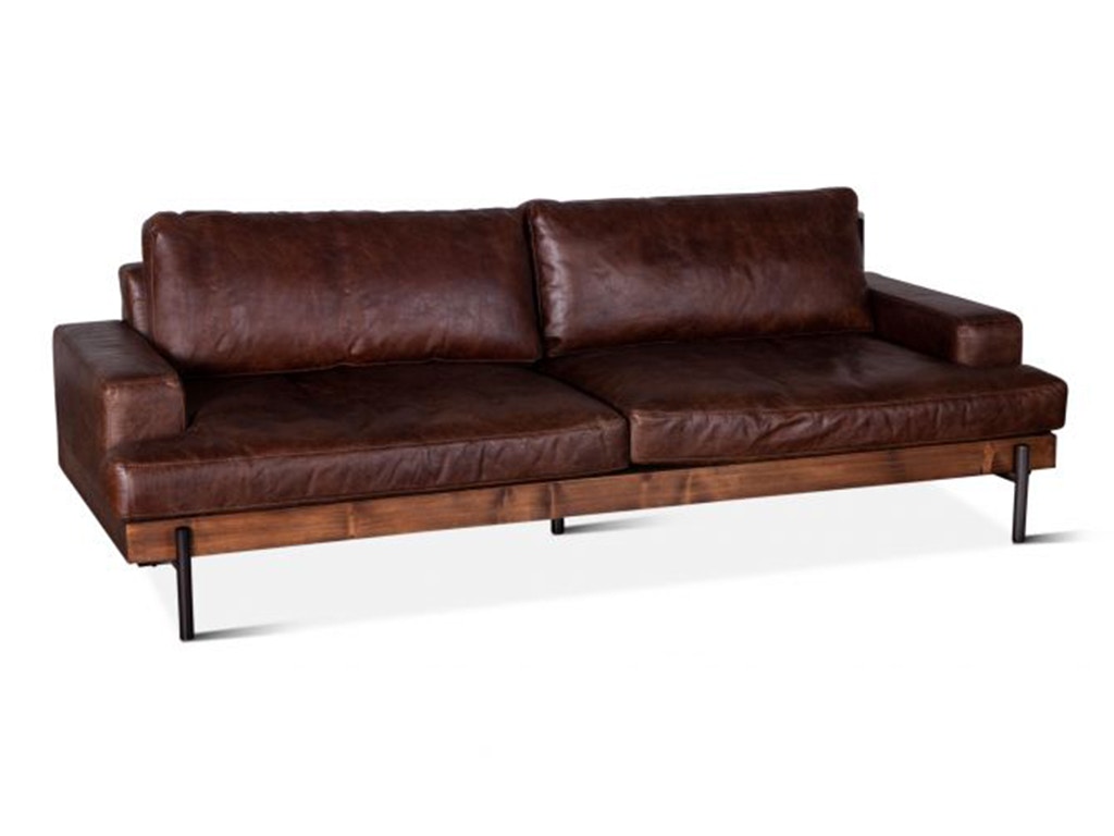 Home Trends & Design Portofino Leather Sofa Geisha Brown GPF-ISOF-GEI
