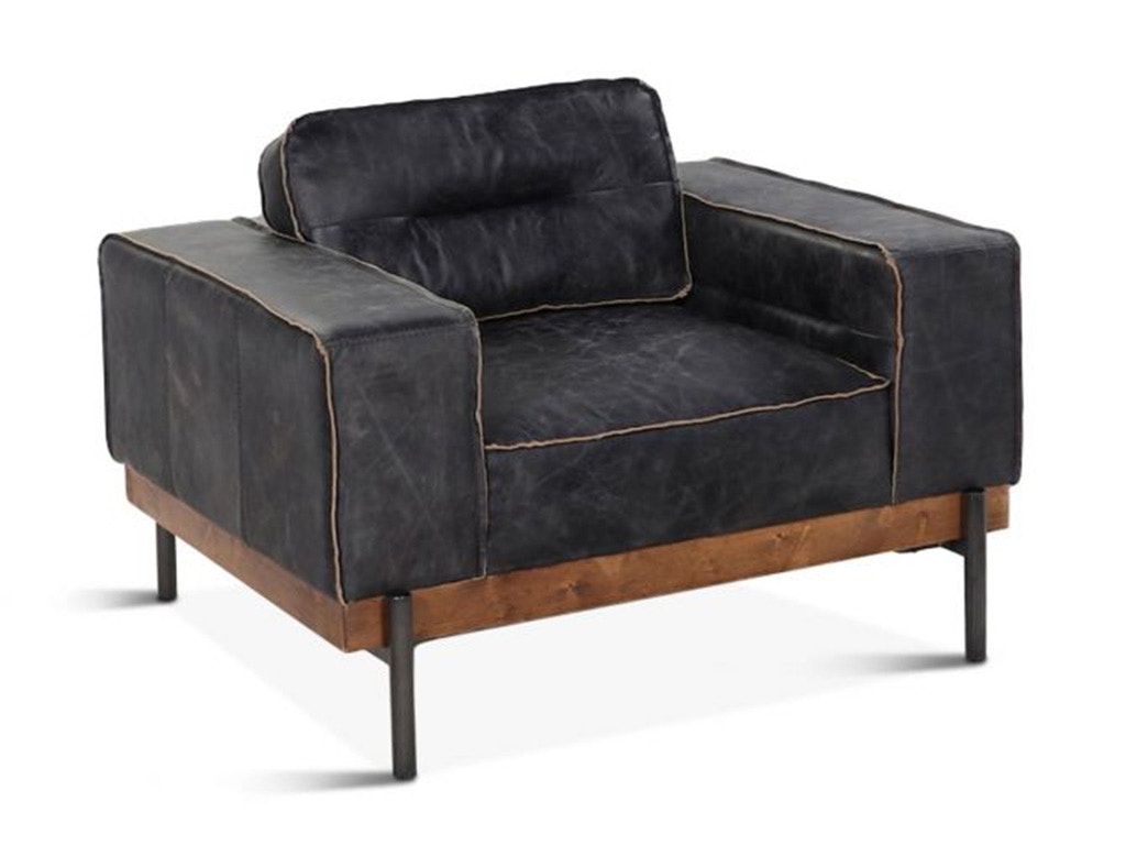 Home Trends & Design Portofino Leather Armchair Antique Ebony GPF-MACH-AE