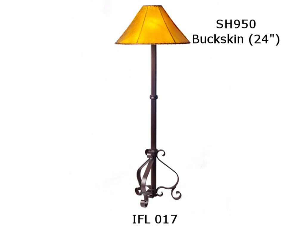 Mexican Country Imports Forged Iron Floor Lamp with Buckskin Shade IFL 017