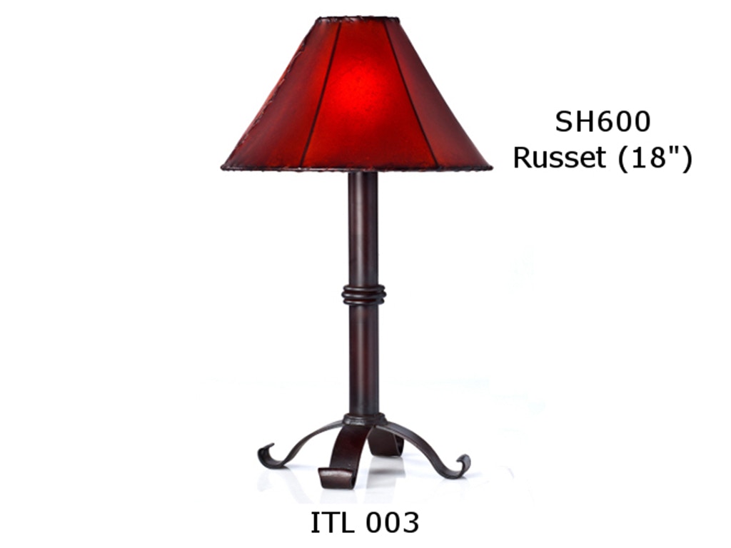 Mexican Country Imports Forged Iron Table Lamp with Russet Shade ITL 003