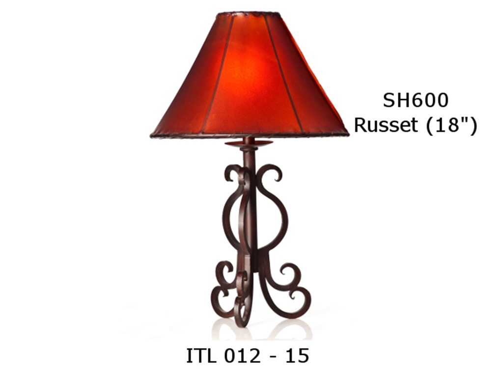 Mexican Country Imports Forged Iron Office Lamp with Russet Shade ITL 012-14