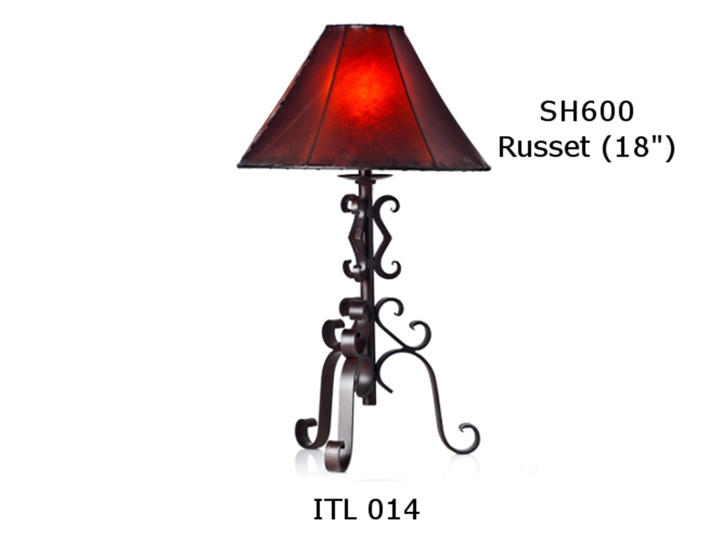 Mexican Country Imports Forged Iron Table Lamp with Russet Shade ITL 014