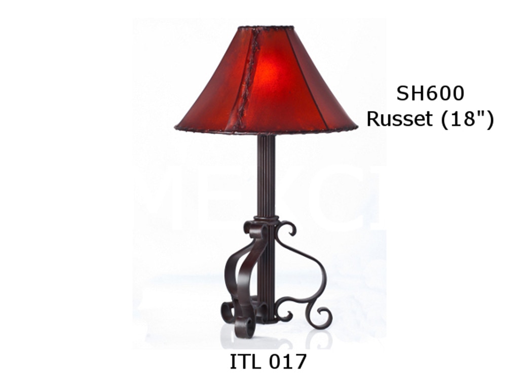 Mexican Country Imports Forged Iron Table Lamp with Russet Shade ITL 017