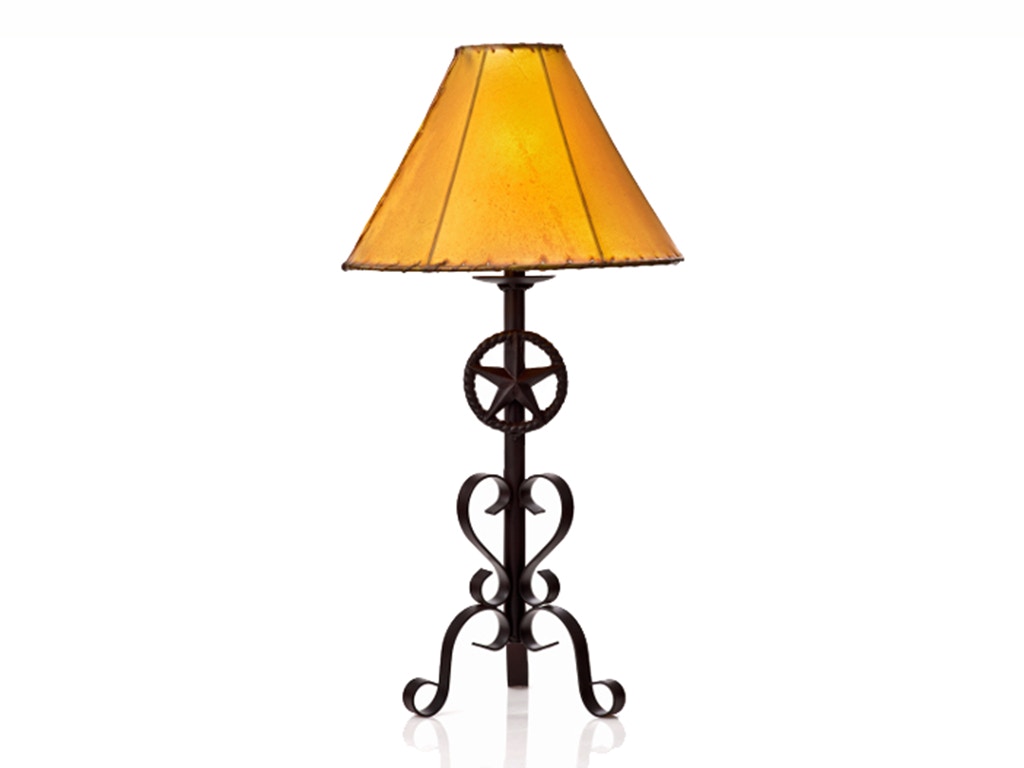 Mexican Country Imports Western Table Lamp with Buckskin Shade ITL Solera 006