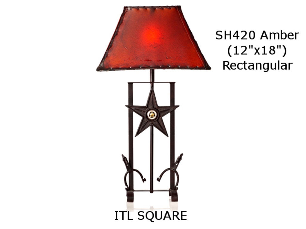 Mexican Country Imports Western Table Lamp with Spurs and Amber Shade ITL SQ