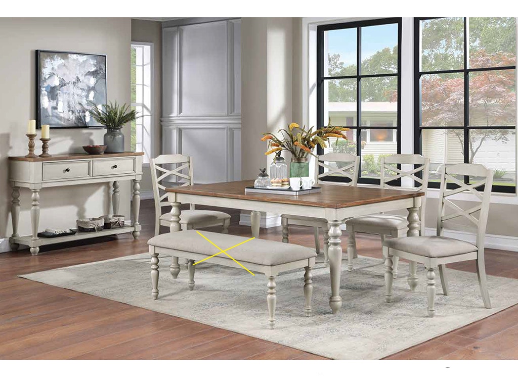New Classic Jennifer TABLE + 4 SIDE CHAIRS D7553T4C