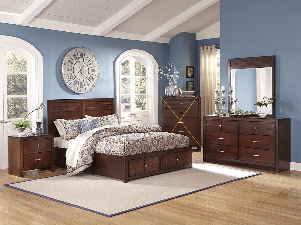 New Classic Kensington 4 Piece Set - Queen Bed, Dresser, Mirror, Nightstand BH0604PC
