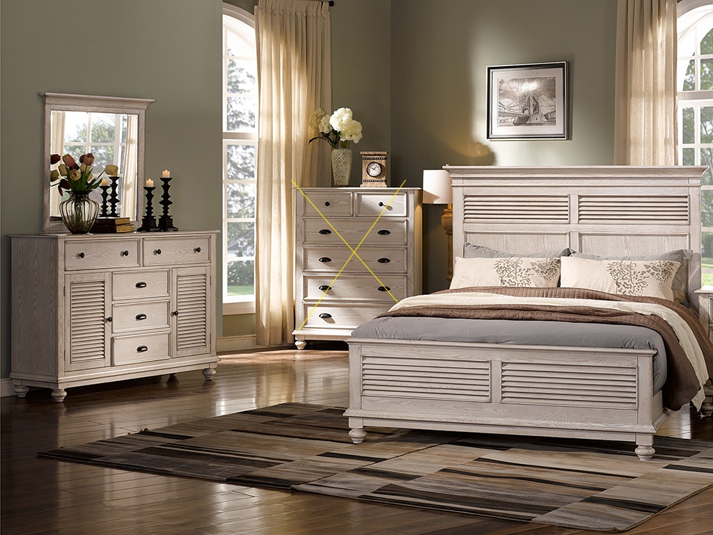 New Classic Lakeport 3 Piece Set - Queen Bed, Dresser, Mirror - Driftwood BJ220W3PC