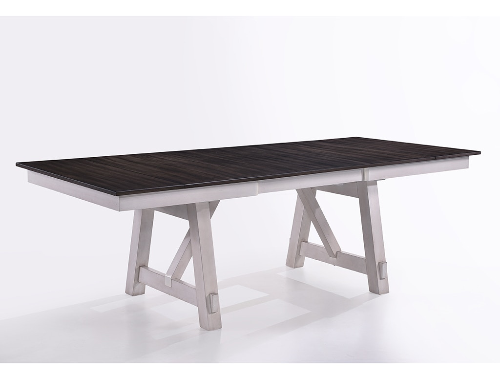 New Classic MAISIE DINING TABLE - WHITE/BROWN D1903T