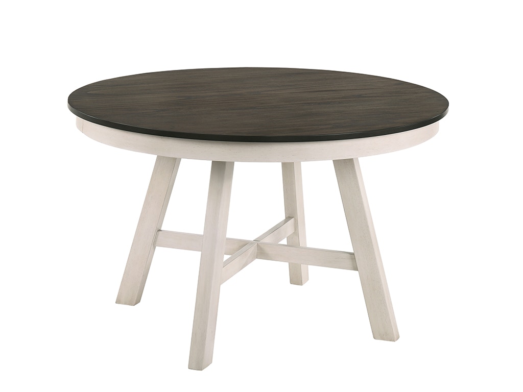 New Classic MAISIE ROUND TABLE - WHITE/BROWN D1903-11
