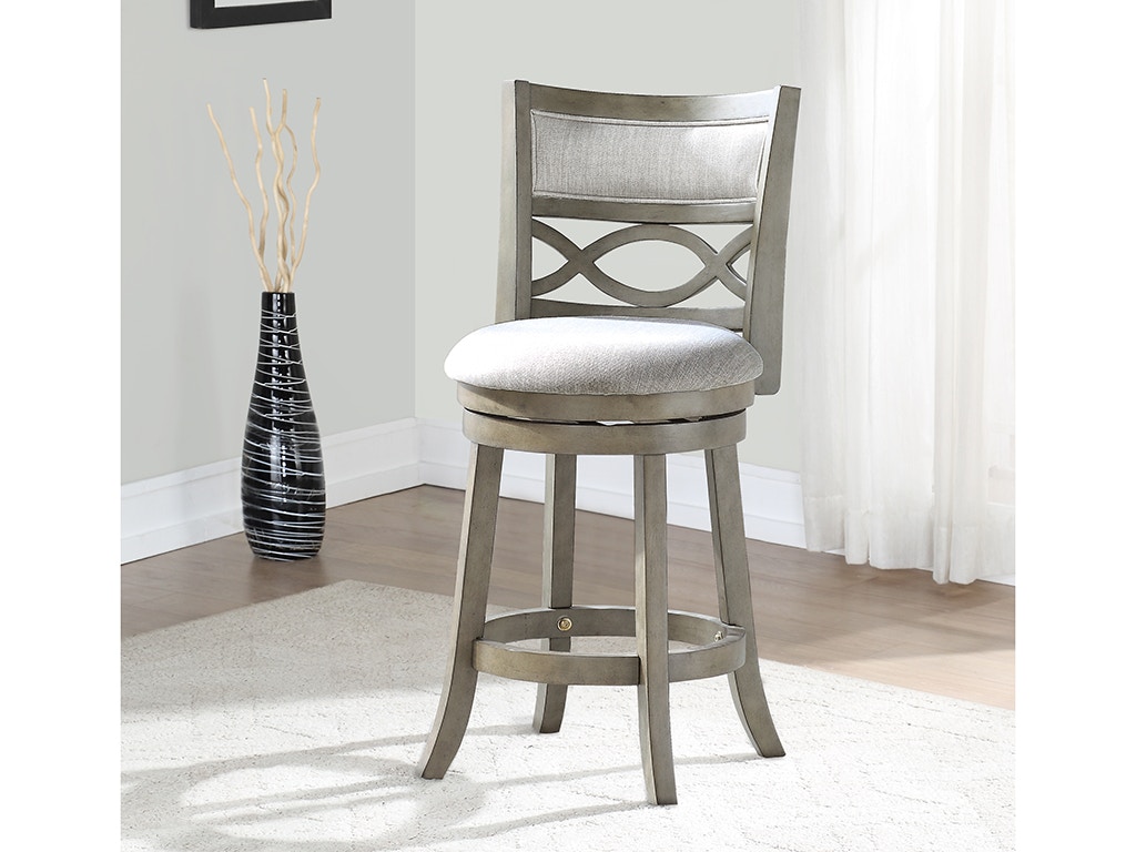 New Classic MANCHESTER 24 COUNTER STOOL - Antique Gray/FABRIC SEAT S1128-CS-FG