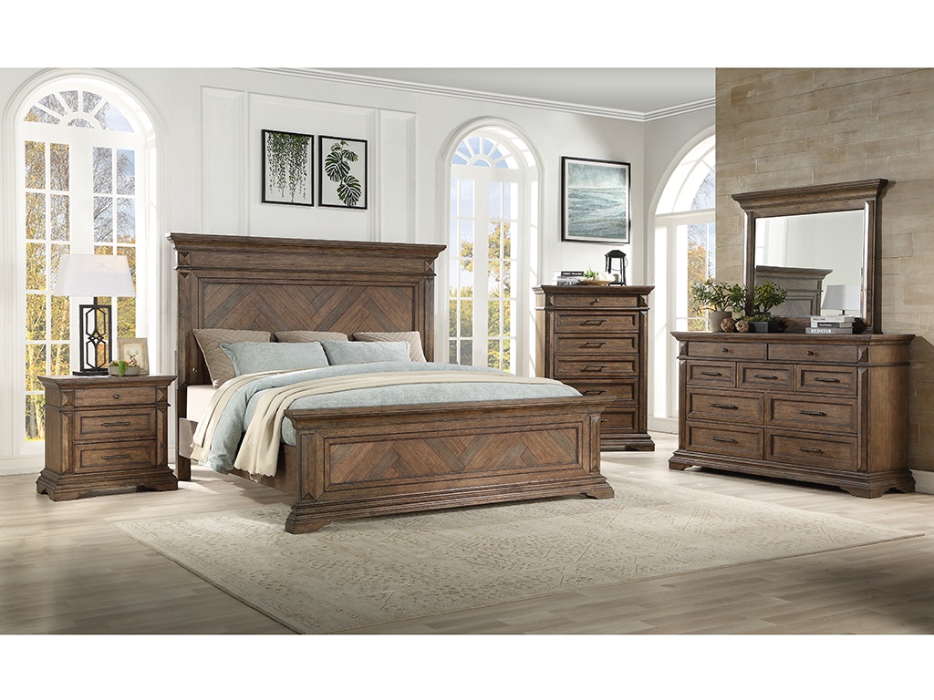 New Classic MAR VISTA 5 Piece Set - Queen Bed, Dresser, Mirror, Nightstand, Chest B6585PC