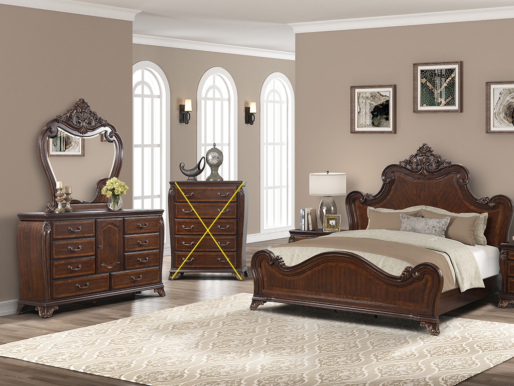 New Classic Montecito 3 Piece Set - Queen Bed, Dresser, Mirror B76243PC