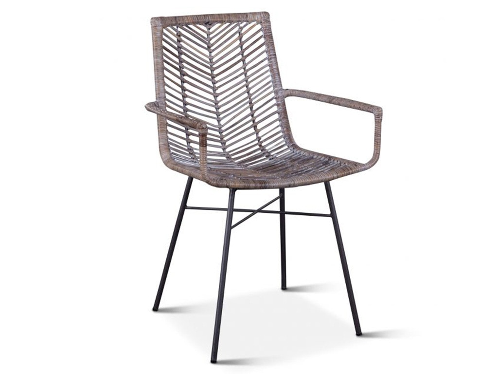 Home Trends & Design Kubu Dining Arm Chair Gray Whitewash NKB-YLAC-GR