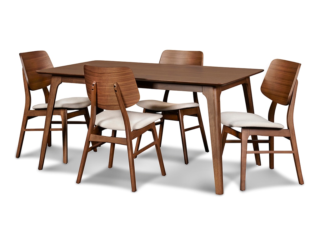 New Classic Oscar 60 TABLE + 4 WOOD BACK CHAIR D1651T4C