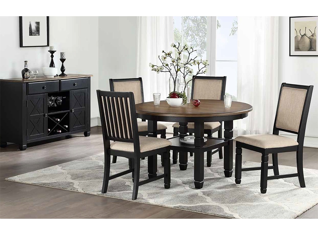New Classic PRAIRIE POINT 47 ROUND DINING TABLE - BLACK D058B-11