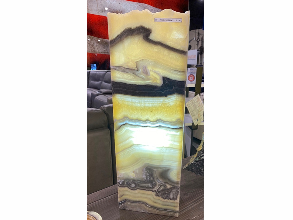 Onyx Rectangular Onyx Table Lamp with Open Rustic Top - 24 Inch RE602010BRNE