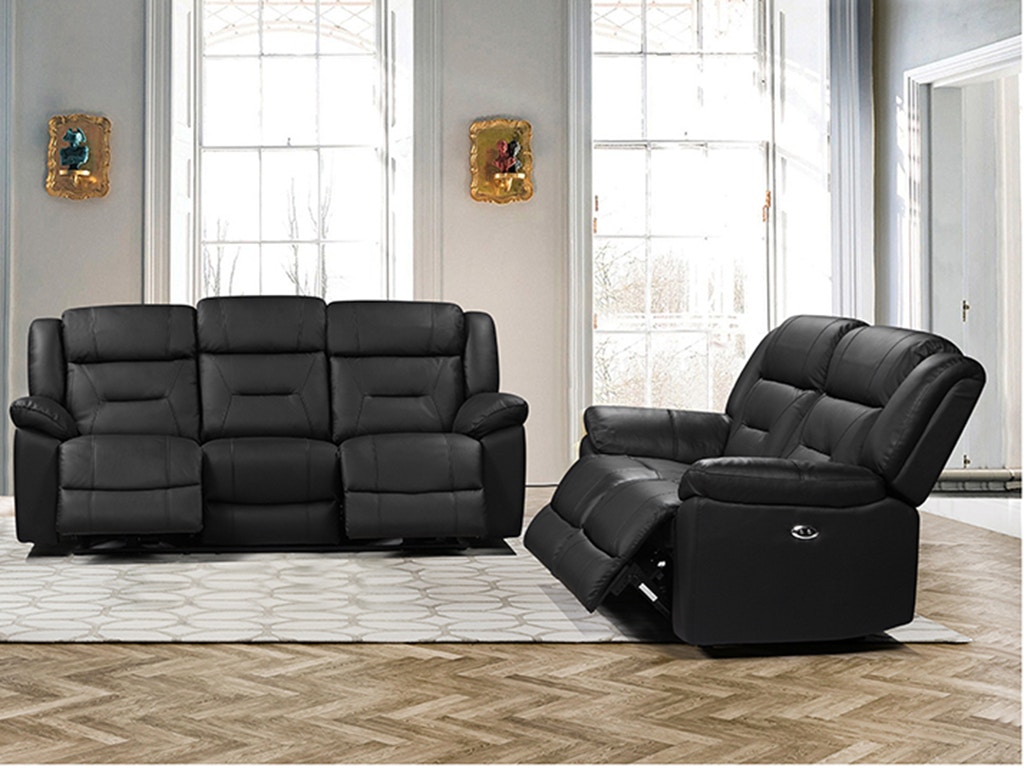 New Classic Sebastian Sofa and Loveseat L2641PSetBlack