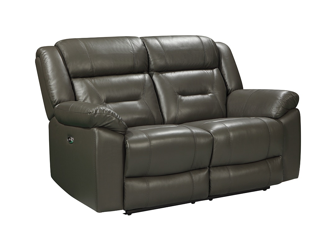 New Classic SEBASTIAN LEATHER LOVESEAT with DUAL RECLINERS L2641-20-Gray