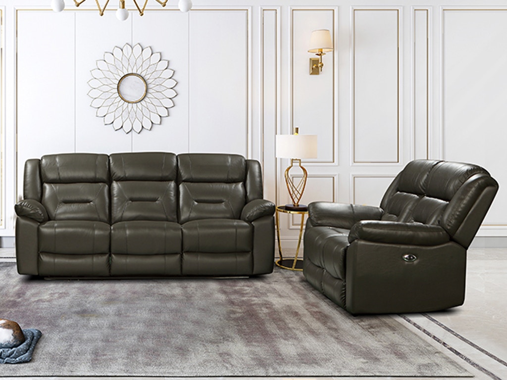 New Classic Sebastian Sofa and Loveseat L2641PSet-Gray