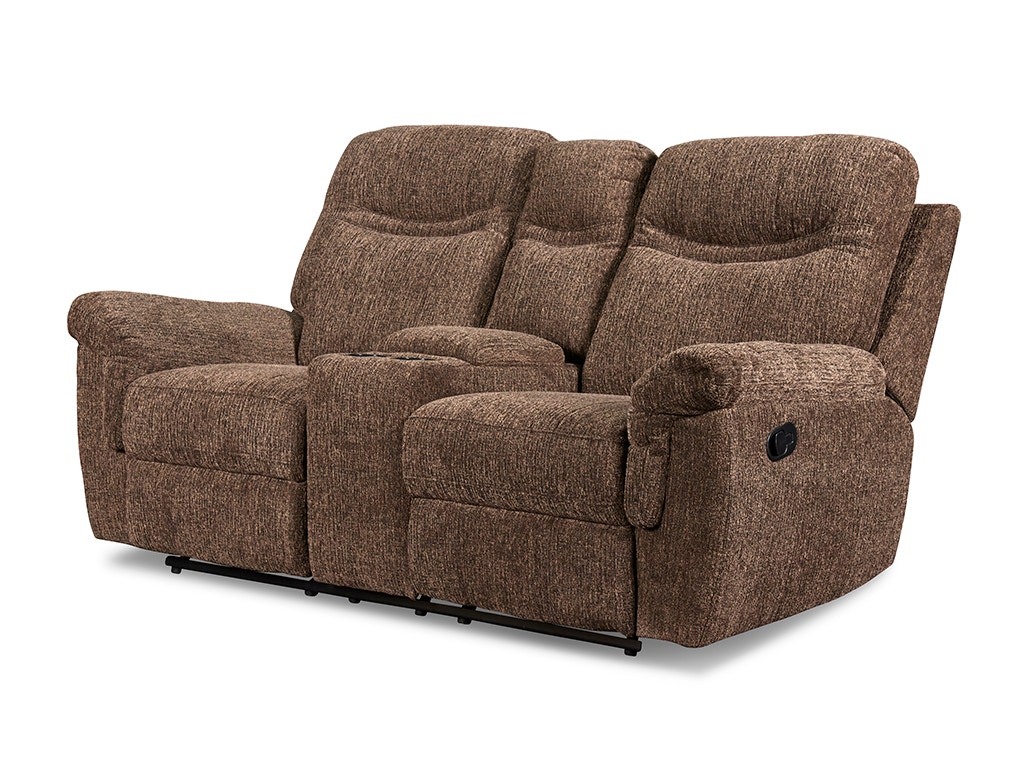 New Classic SHEFFIELD DUAL RECLINER CONSOLE LOVESEAT IN LATTE U2432-25-LAT