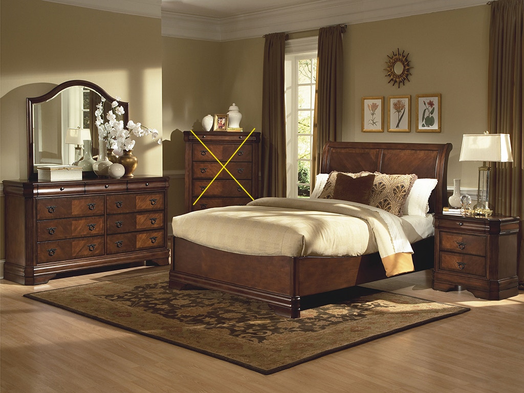New Classic Bedroom Sheridan 4 Piece Set - Queen Bed, Dresser, Mirror,  Nightstand BH0054PC, image size:1024x768