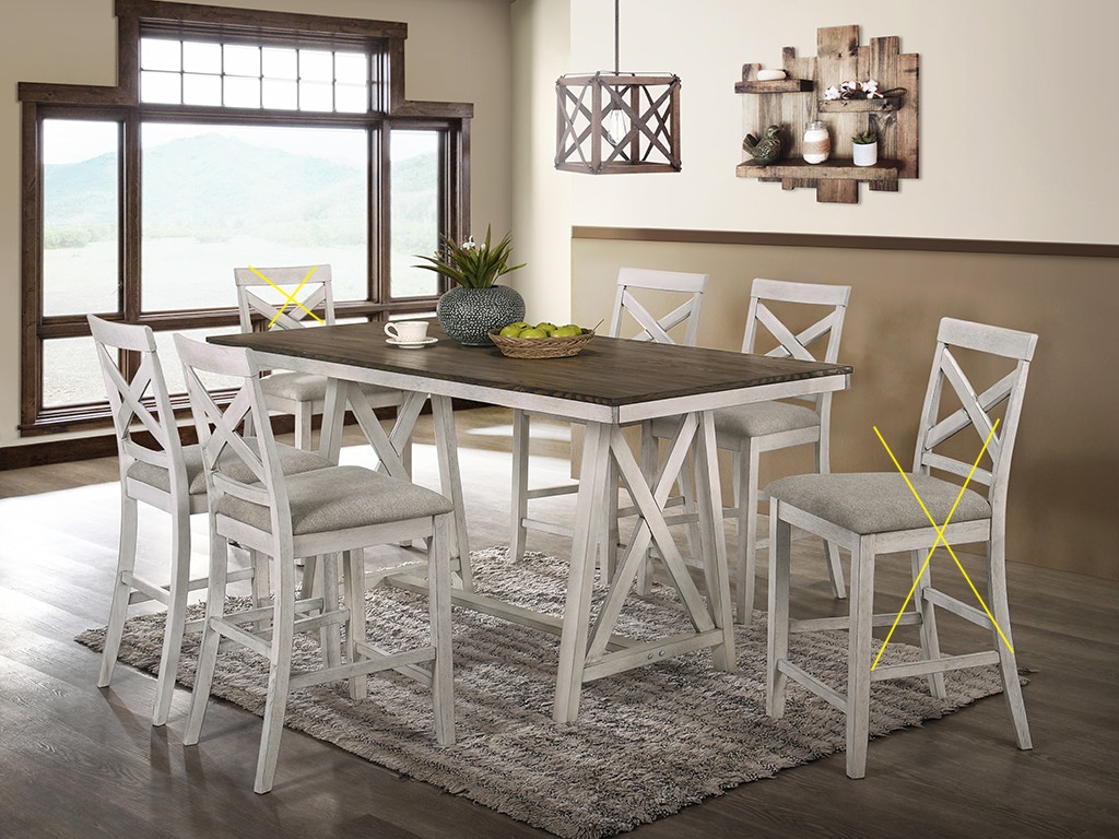 New Classic Somerset Counter Table + 4 Counter Chairs D2959CT4C
