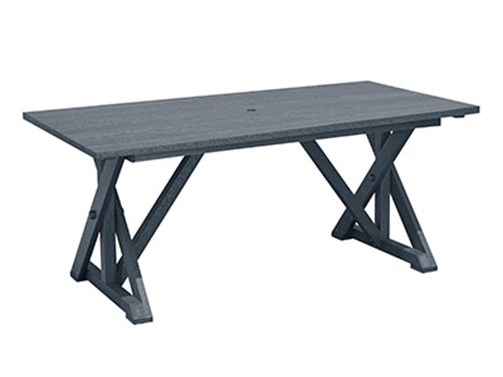 CR Plastic Products Wide Dining Table with 2 Inch Umbrella Hole T203