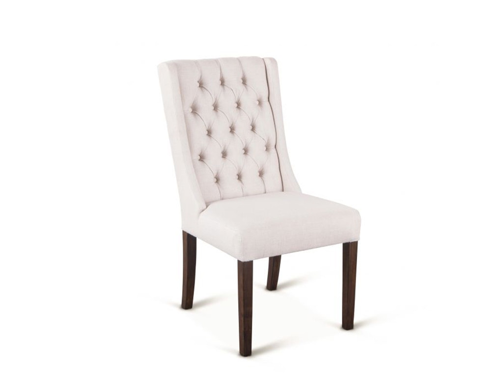 Home Trends & Design Lara Dining Chair Off-White with Weathered Teak Legs V706-LARA-04-WT