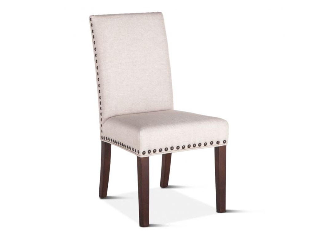 Home Trends & Design Sofie Off-White Dining Chair with Walnut Legs V706-SOFI-04-WN