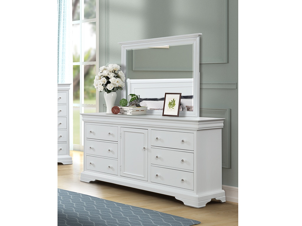 New Classic VERSAILLES LANDSCAPE MIRROR - WHITE BH1040W-060