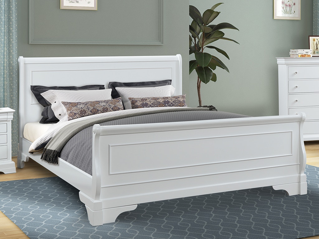 New Classic Versaille California King Sleigh Bed - WHITE BH1040WCK