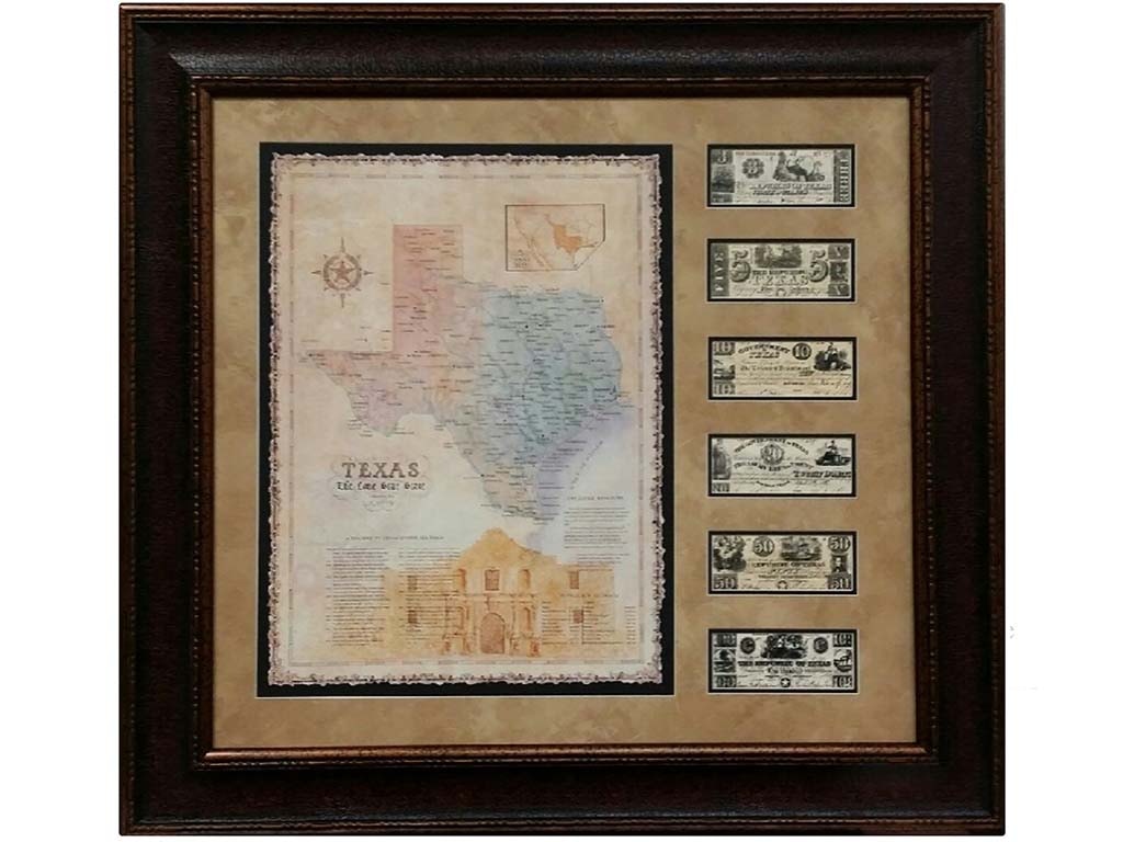 Picture King Alamo Map with Money W9403234