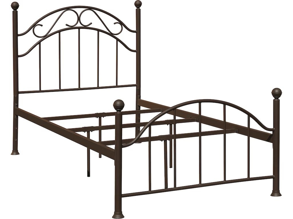 Accentrice Home ACH Bedroom Scroll Metal Twin Bed in Brown DS-2646-288
