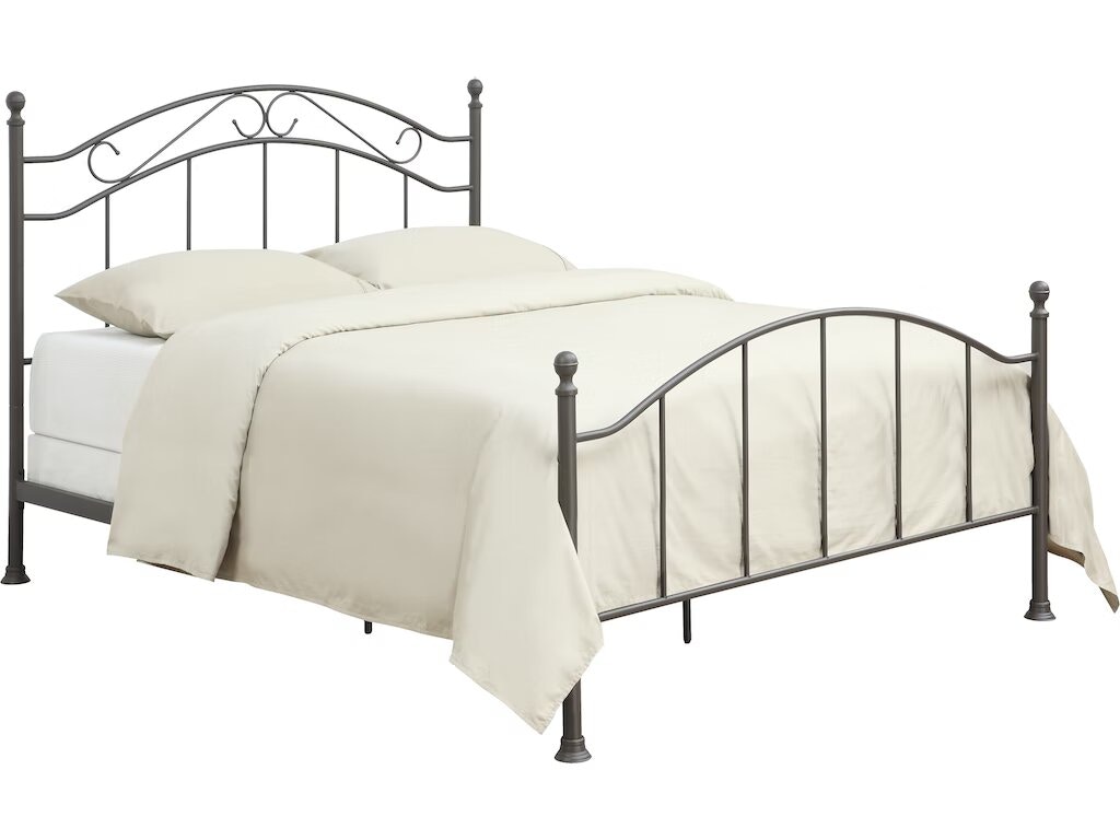 Accentrice Home ACH Bedroom Queen Scrolled Metal Bed in Antiqued Brown DS-2646-290A