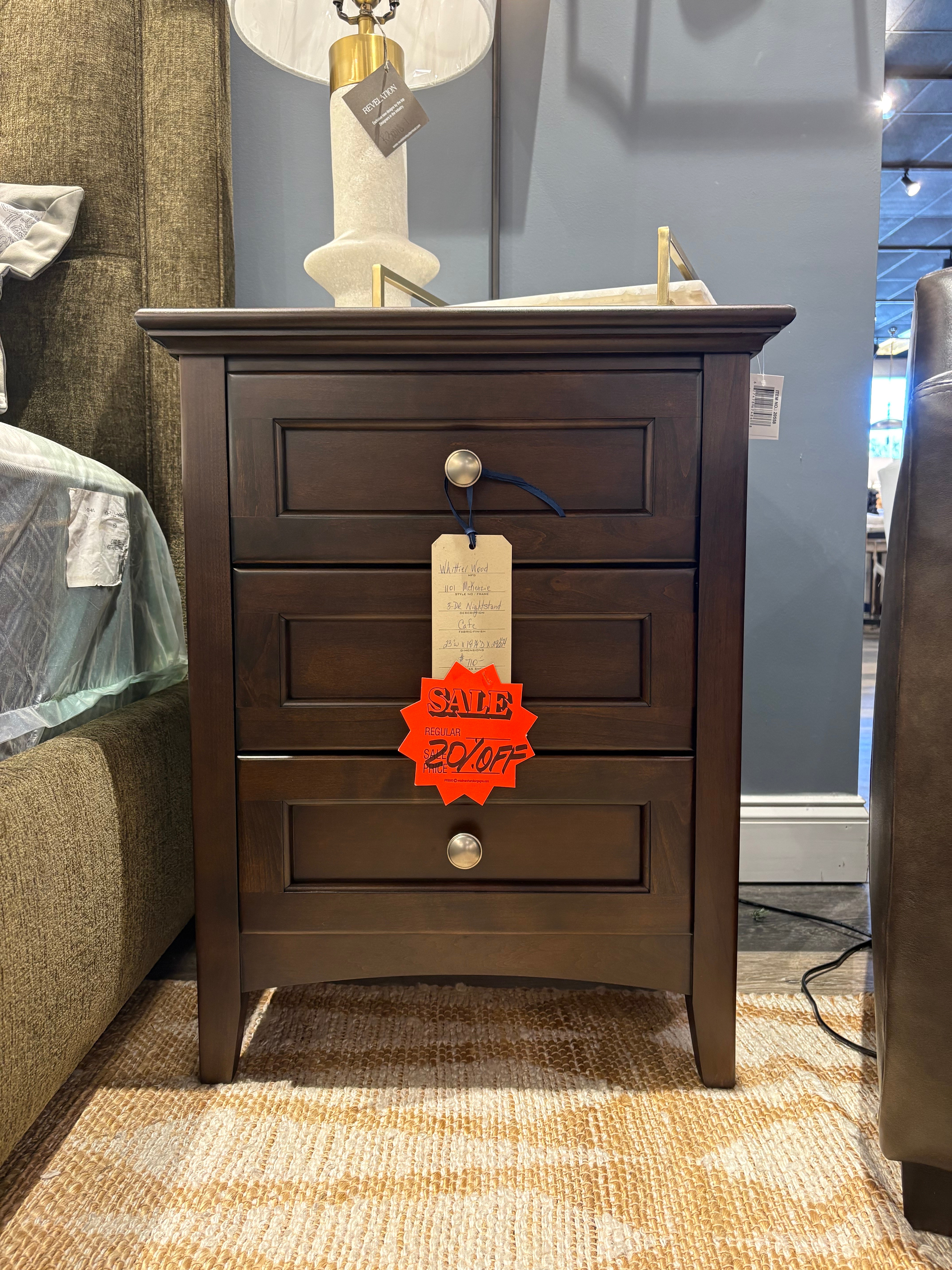 Whittier Wood Whittier Wood Mckenzie 3-DR Nightstand 1101 Mckenzie