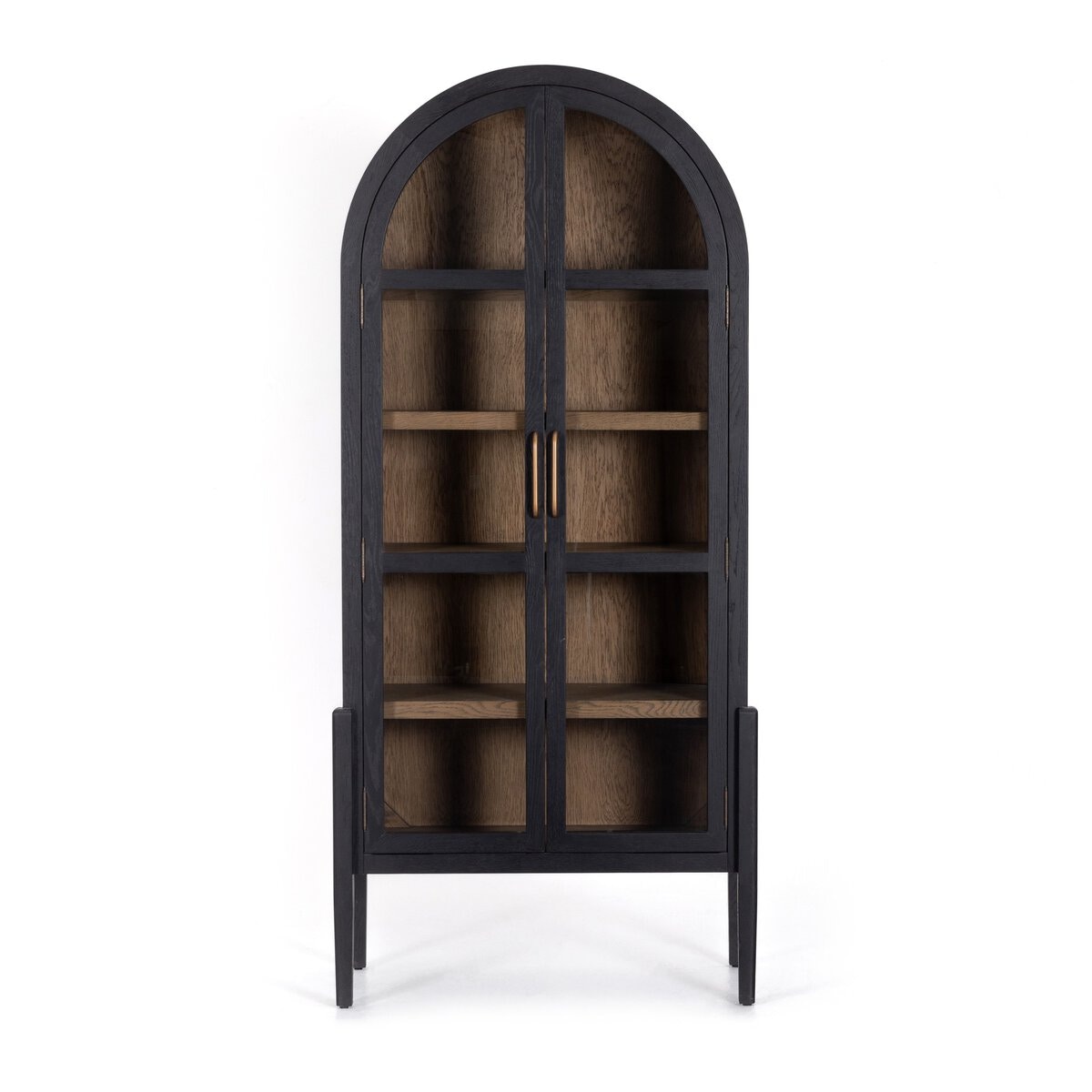 Four Hands TOLLE CABINET- Drifted Matte Black with Drifted Oak 225878-001