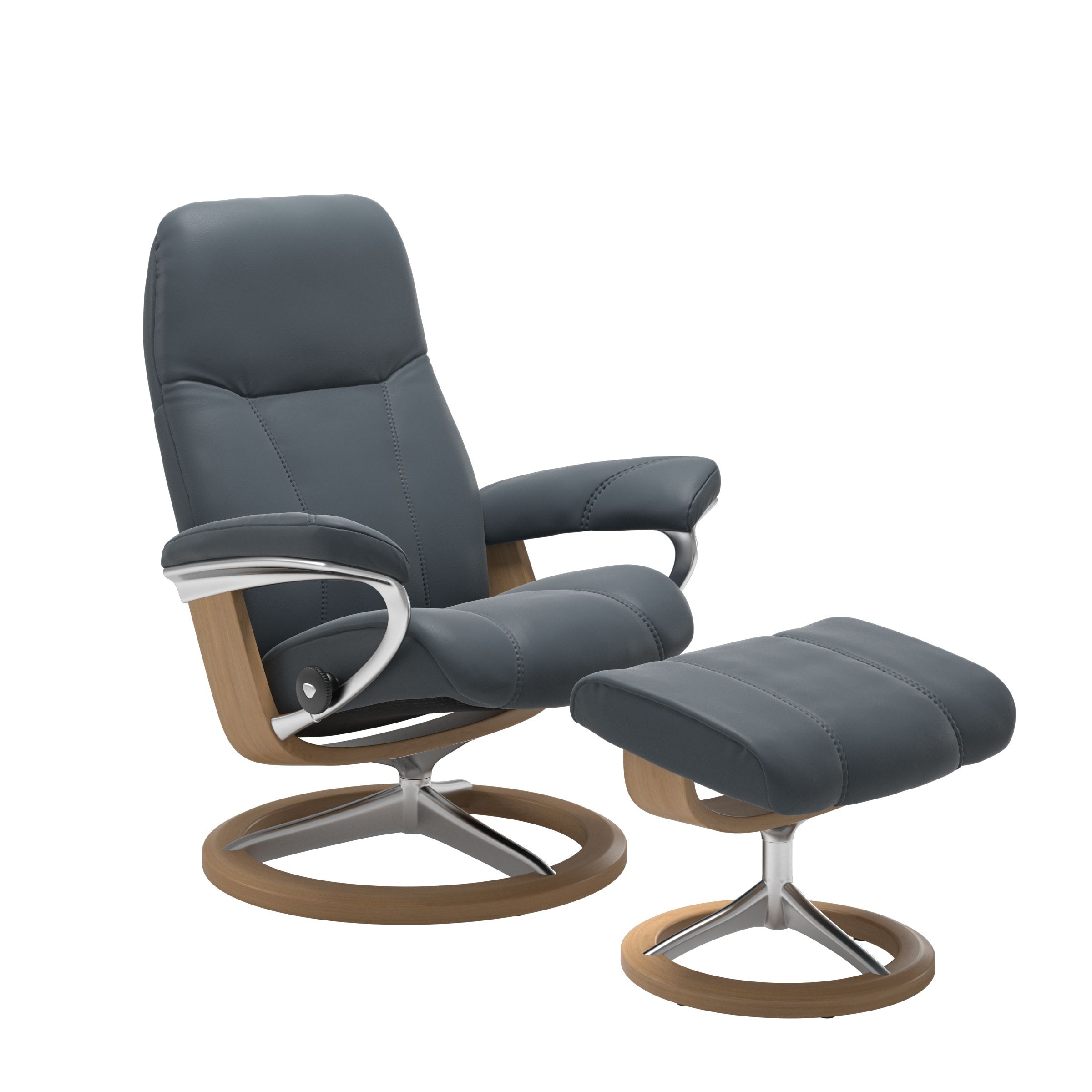  Large Consul Chair & Ottoman 1020315 - Batick Atlantic Blue