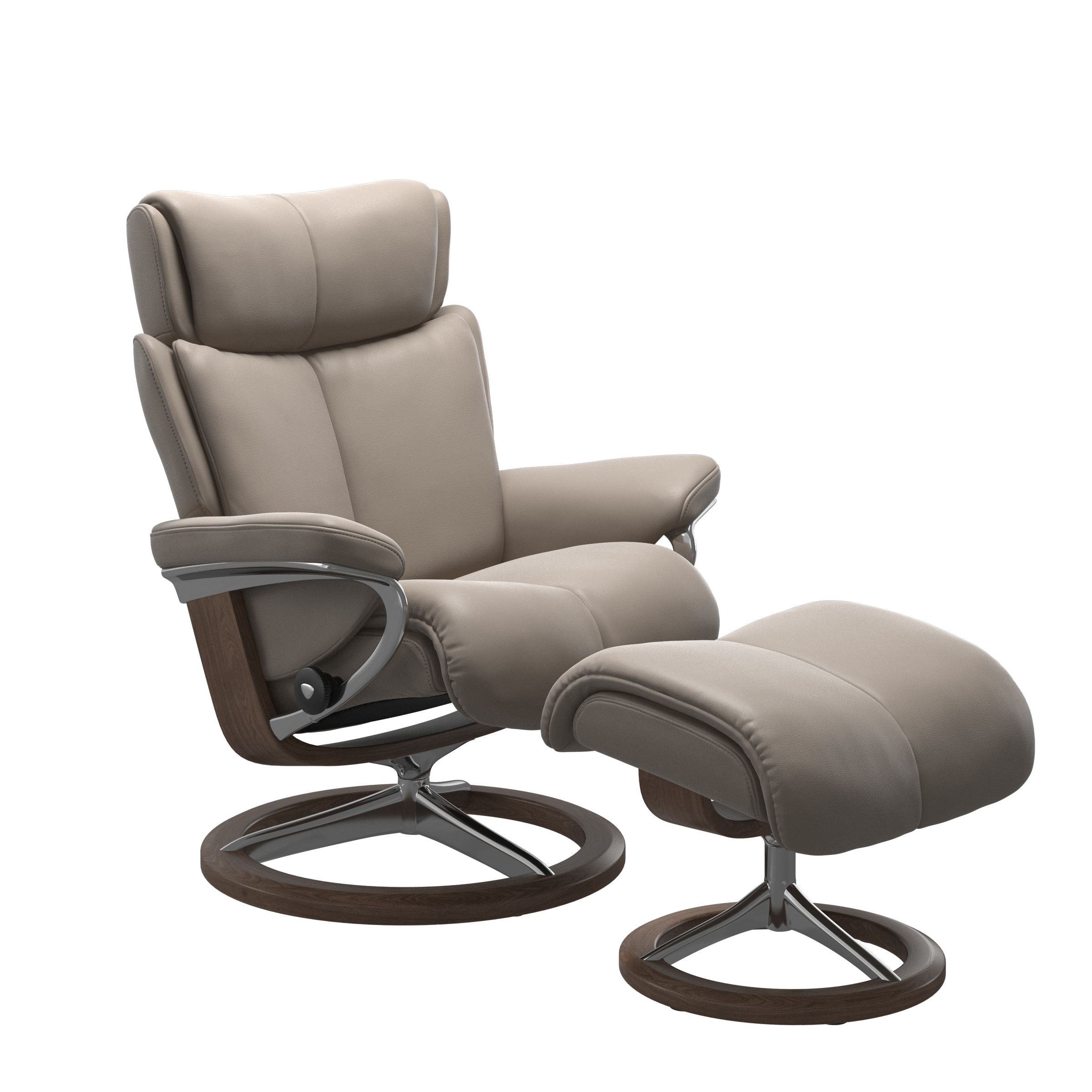 Stressless Medium Magic Chair & Ottoman 1144315 - Dark Mushroom 