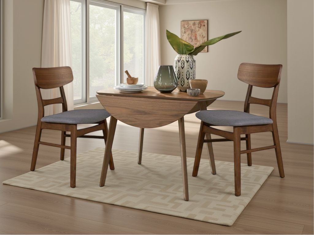  3pc Space Savers Dining Set 198-T4242/198-C9101S-GY