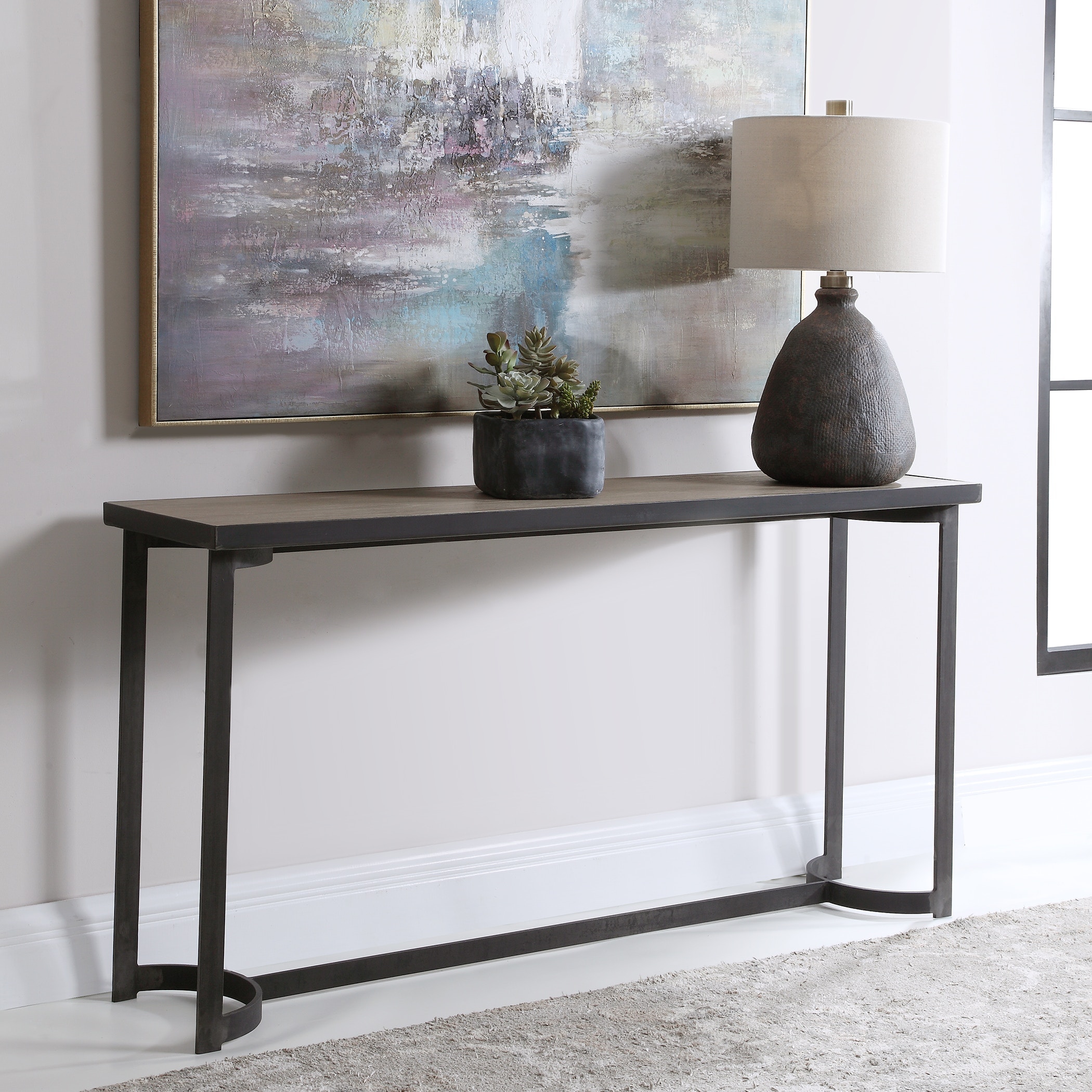  Basuto Steel Console Table *24951