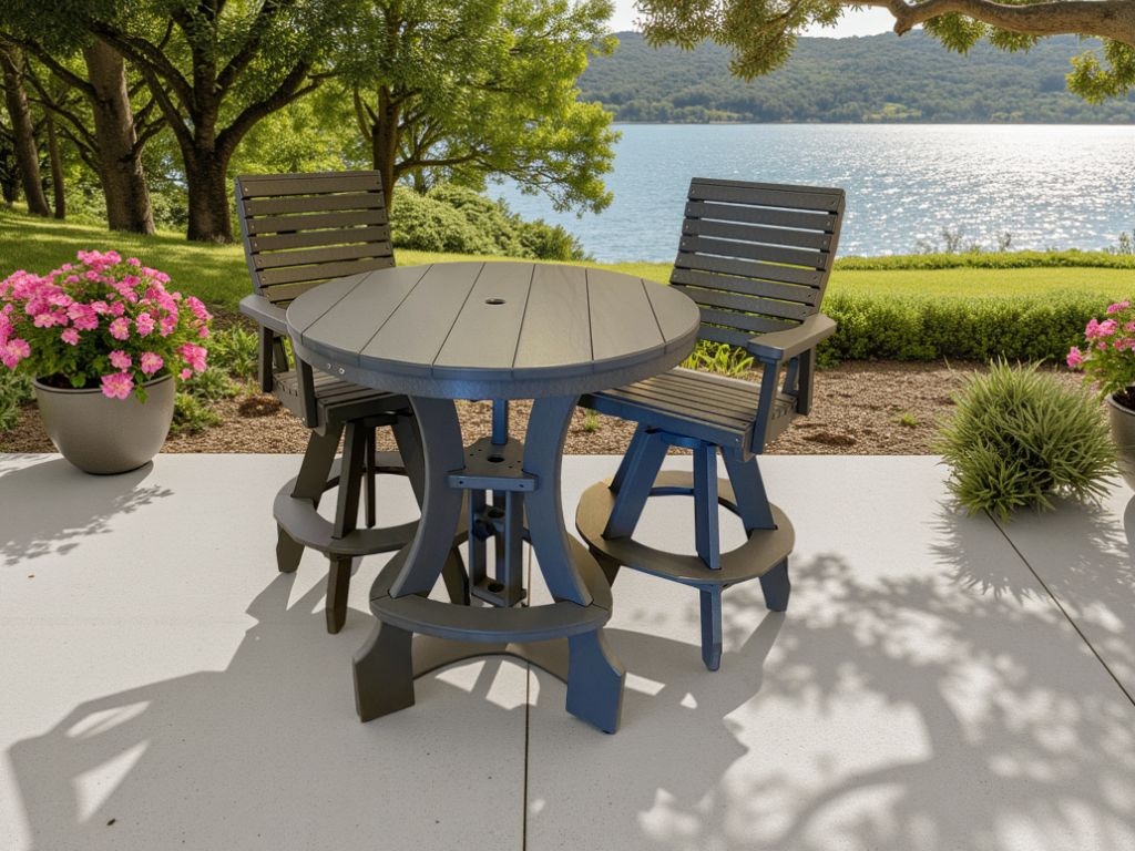  3pc Outdoor Dining Set LACT36R-B/LAFC140-B