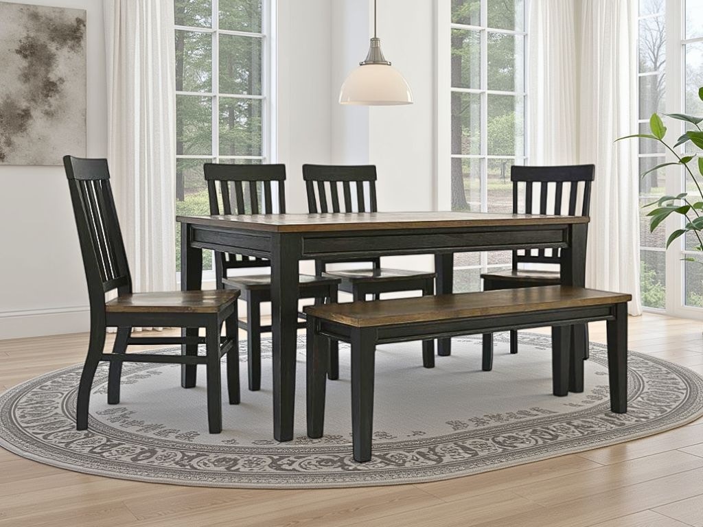  Raven Noir 6-Piece Dining Set RN500B/RN500S/RN500T