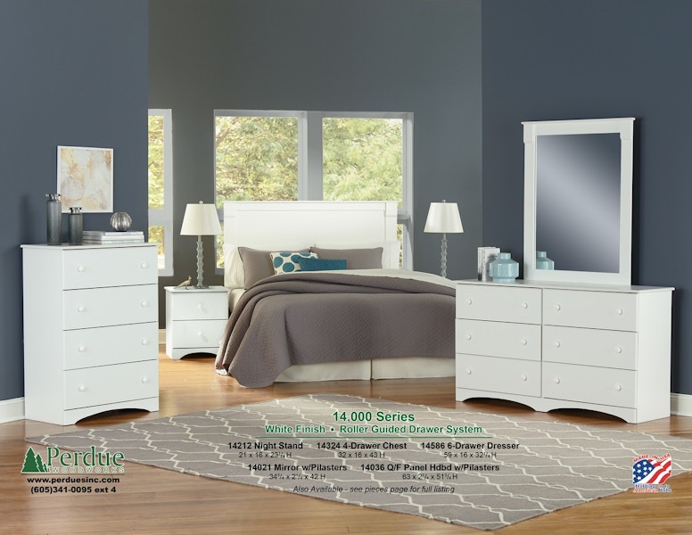 Perdue White Finish Bedroom Set 14000 - King Furniture - Holmen, WI